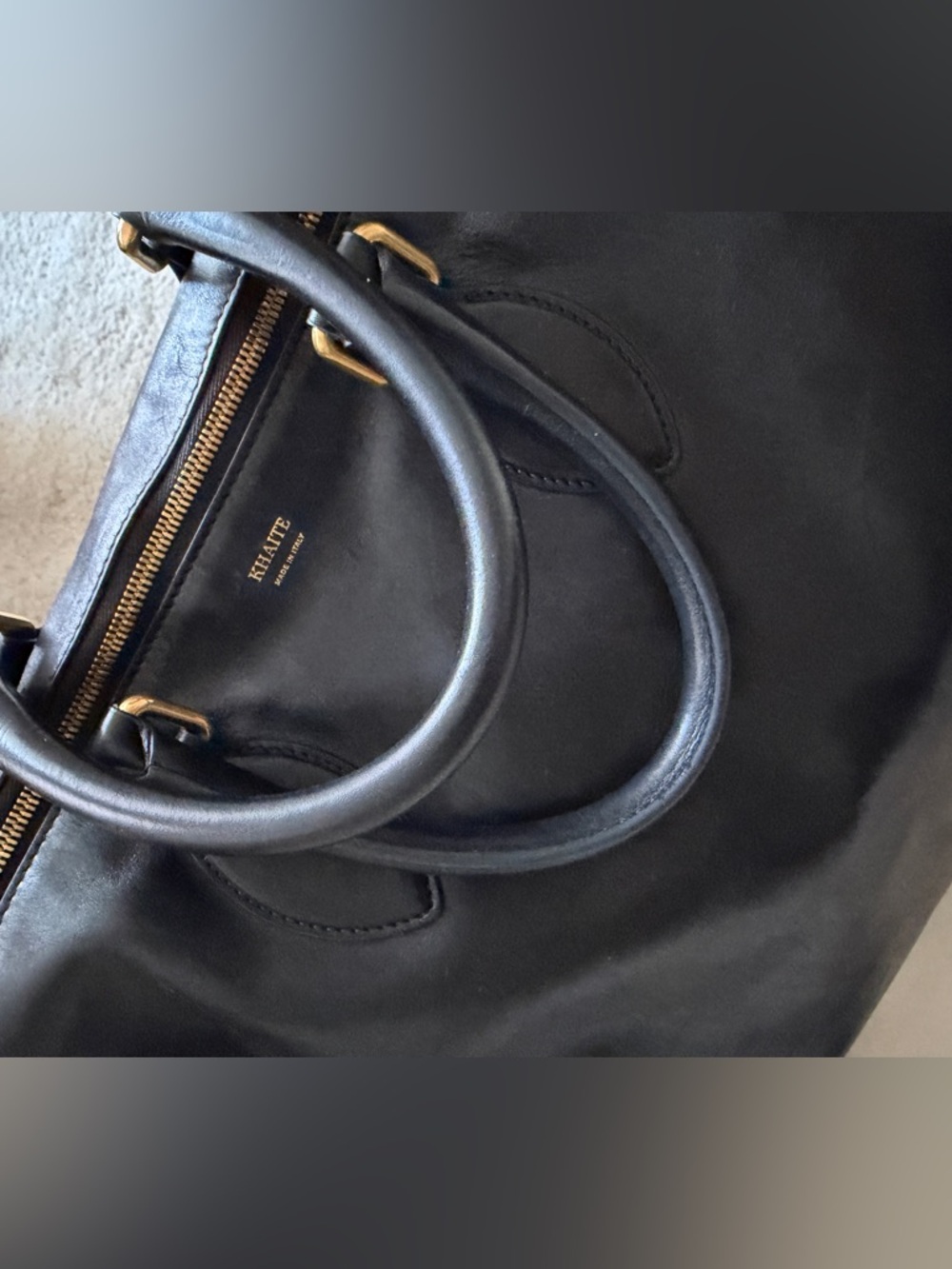 KHAITE Black Leather Duffel with Gold Hardware - Picture 9 of 10